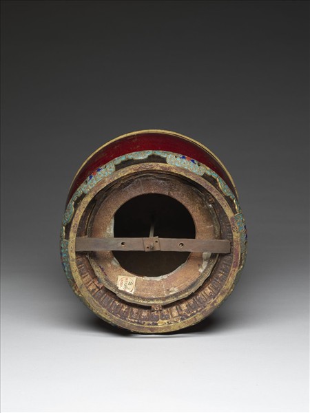 描金寶石紅釉花盆