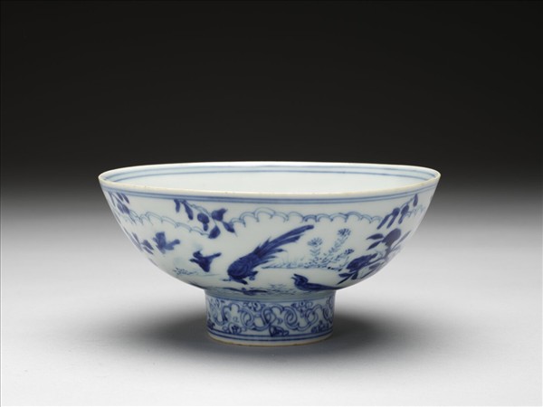 青花花鳥碗