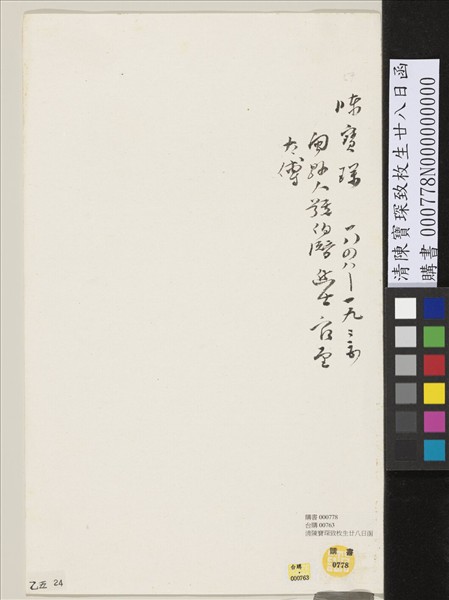 清陳寶琛致枚生廿八日函