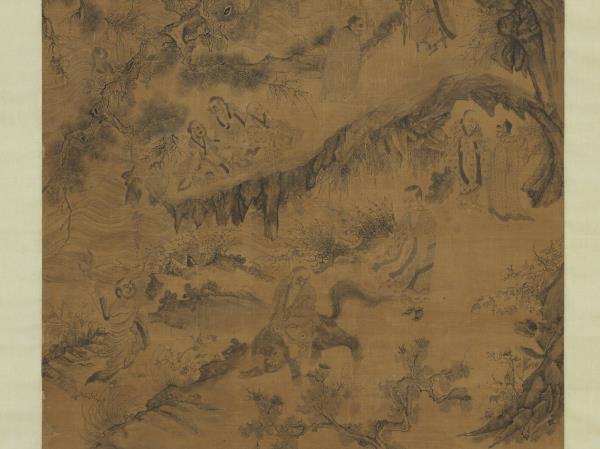 宋李公麟畫十八羅漢　軸