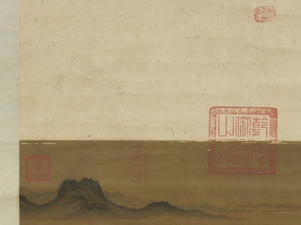 宋張擇端畫春山圖　軸