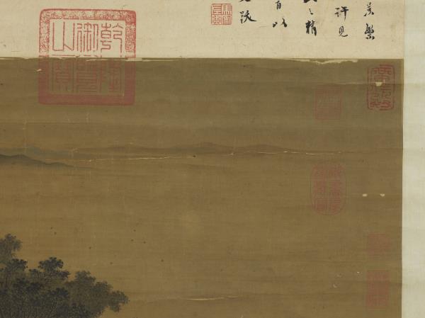 宋張擇端畫春山圖　軸