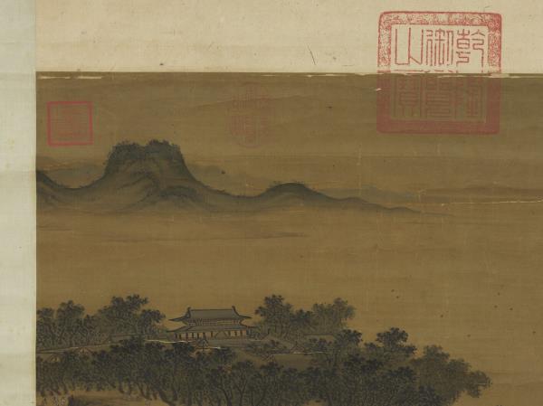 宋張擇端畫春山圖　軸