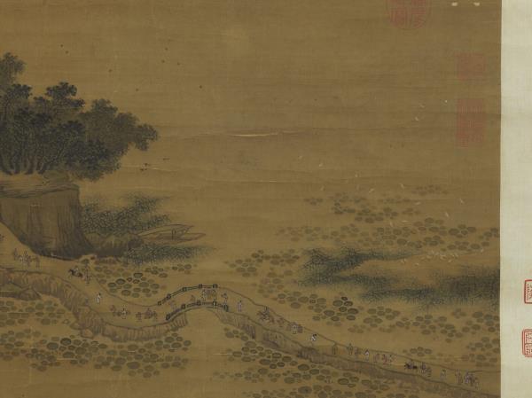 宋張擇端畫春山圖　軸