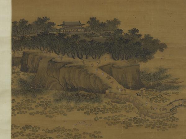 宋張擇端畫春山圖　軸