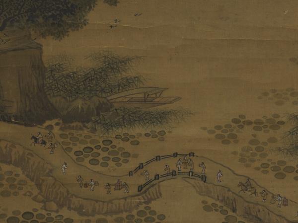 宋張擇端畫春山圖　軸