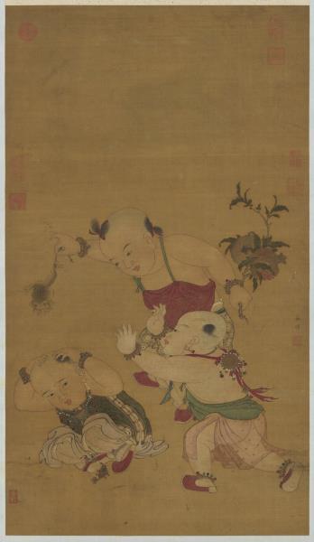 宋蘇焯端陽戲嬰圖　軸