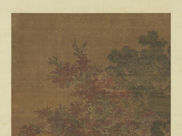 宋劉松年秋林縱牧圖　軸