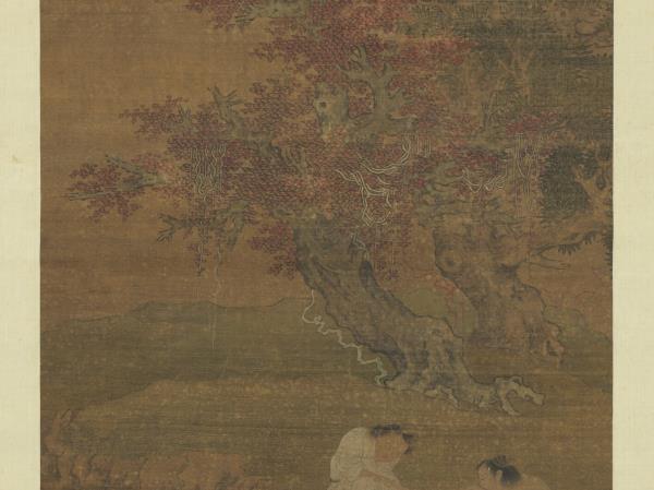 宋劉松年秋林縱牧圖　軸