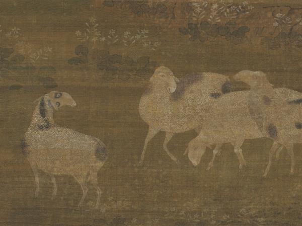 宋劉松年秋林縱牧圖　軸