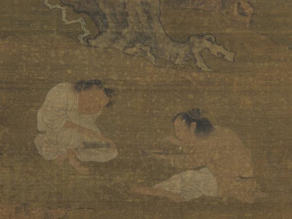 宋劉松年秋林縱牧圖　軸