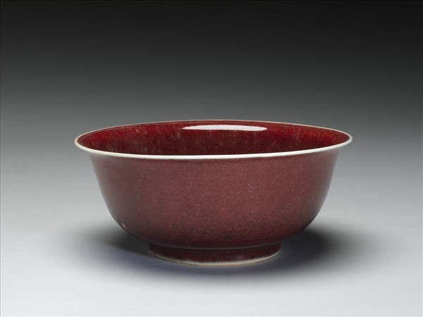 寶石紅釉碗