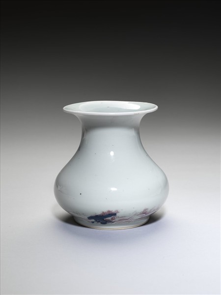 青花釉裡紅雙蝠紋瓶