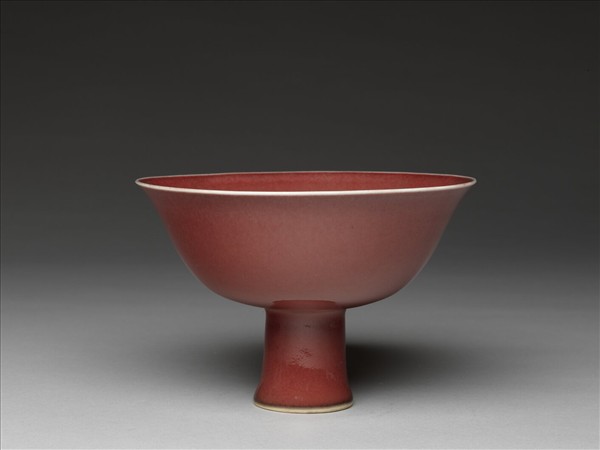 霽紅釉高足碗