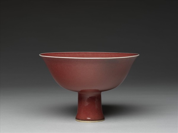 霽紅釉高足碗