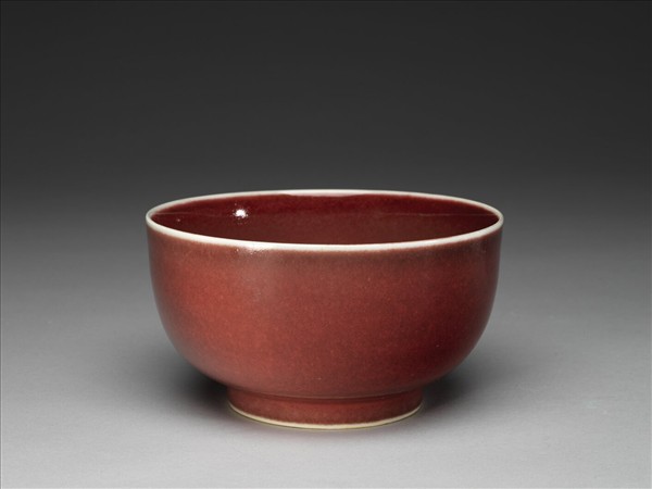 寶石紅直口碗