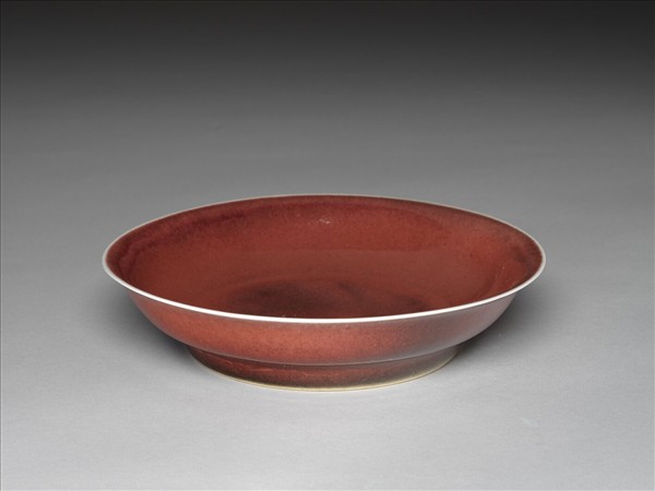 霽紅釉盤