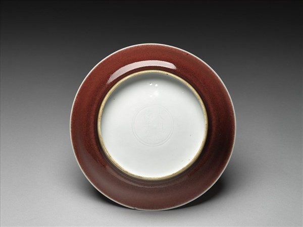 霽紅釉盤