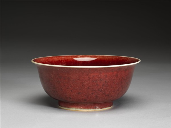 寶石紅釉碗