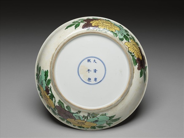 素三彩三多紋盤