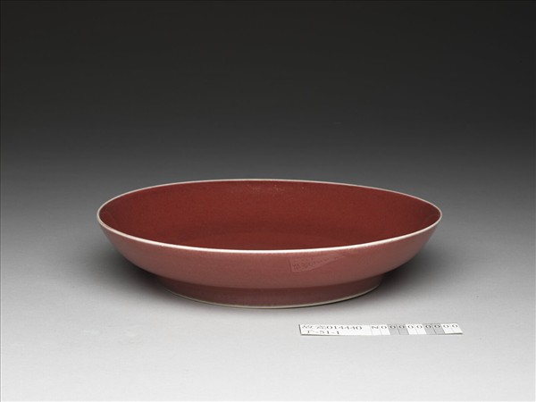 霽紅釉盤