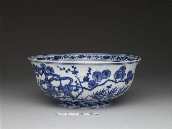 青花三友圖大碗