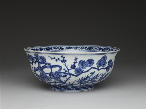 青花三友圖大碗