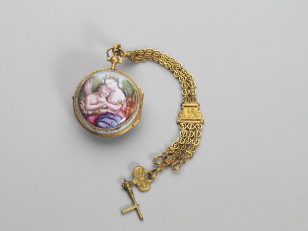 銅鍍金畫琺瑯懷錶