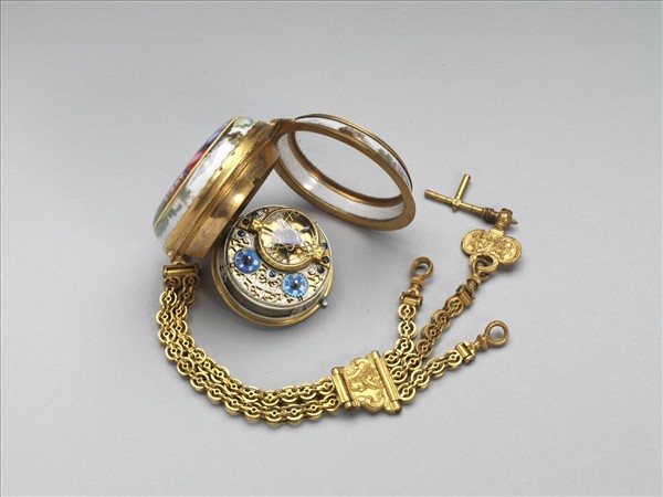 銅鍍金畫琺瑯懷錶