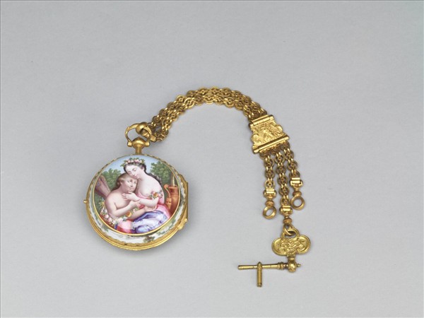 銅鍍金畫琺瑯懷錶