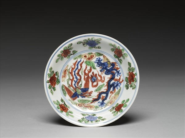五彩龍鳳紋碟