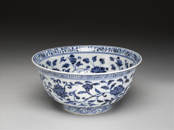 官窯 青花四季花卉碗