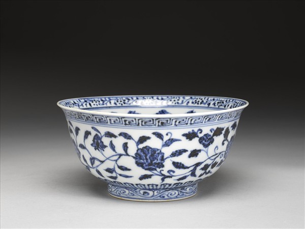 官窯 青花四季花卉碗