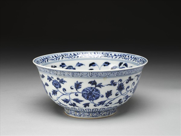 官窯 青花四季花卉碗