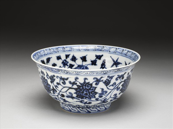 官窯 青花四季花卉碗