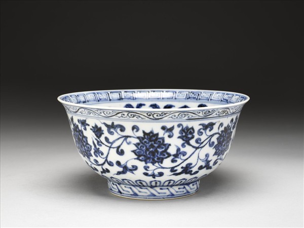 官窯 青花四季花卉碗