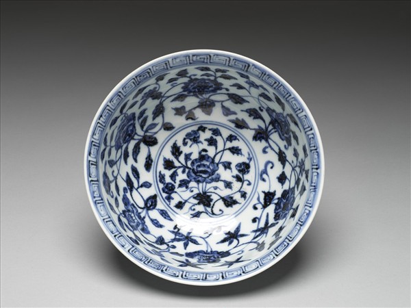 官窯 青花四季花卉碗