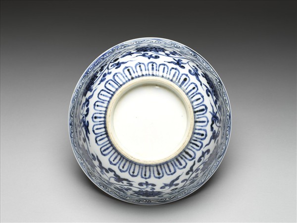 官窯 青花四季花卉碗