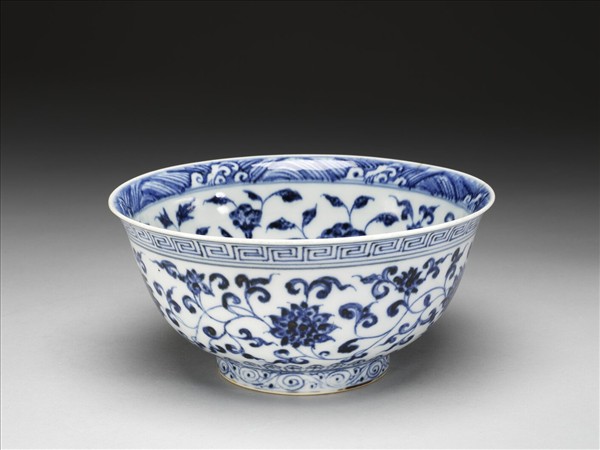 官窯 青花四季花卉碗