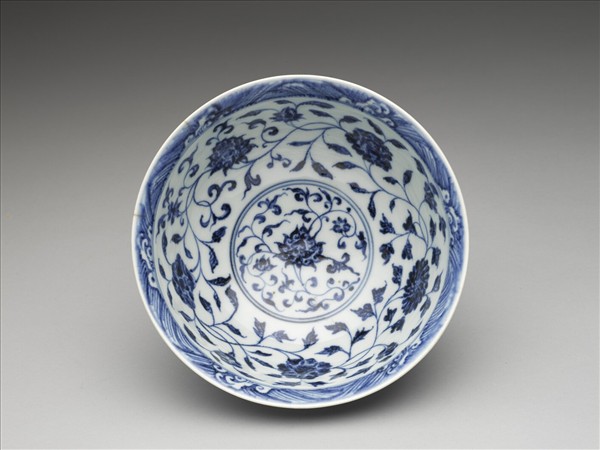 官窯 青花四季花卉碗