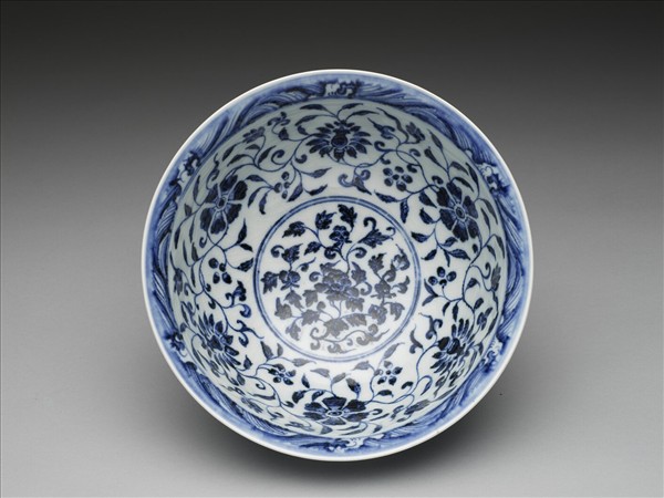 官窯 青花雙龍戲珠碗