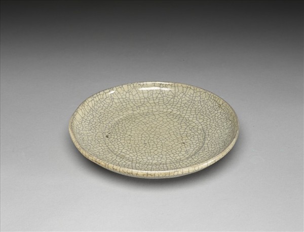 哥窯 月白圓碟