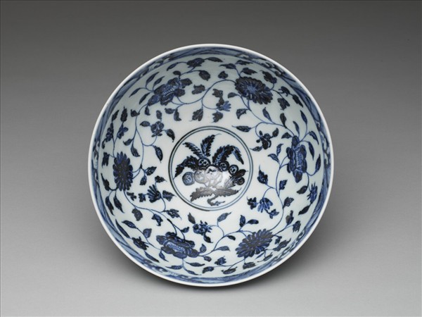 官窯 青花花卉碗