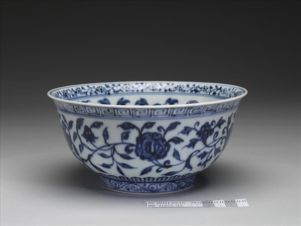 官窯 青花四季花卉碗