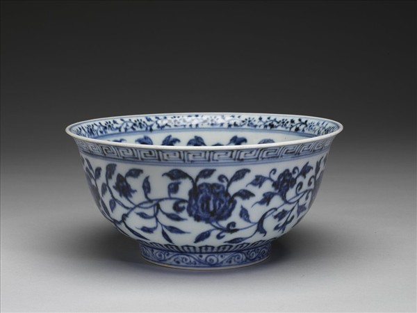 官窯 青花四季花卉碗