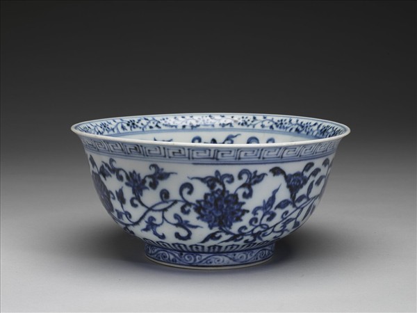 官窯 青花四季花卉碗