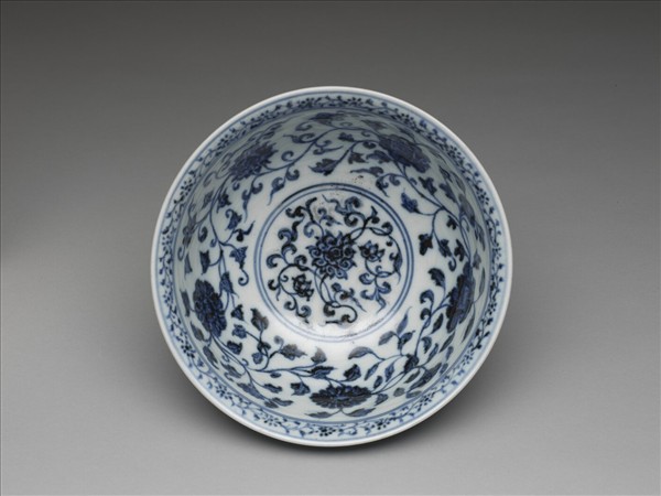 官窯 青花四季花卉碗