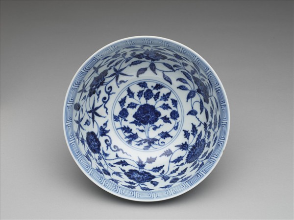 官窯 青花四季花卉碗