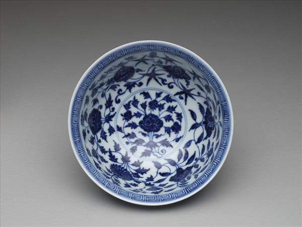 官窯 青花四季花卉碗