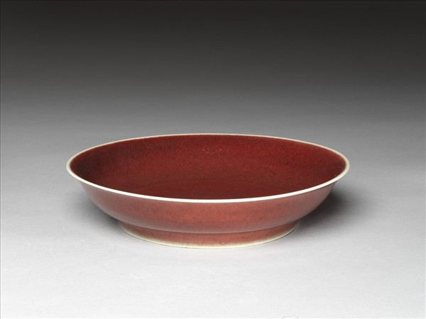 寶石紅釉盤